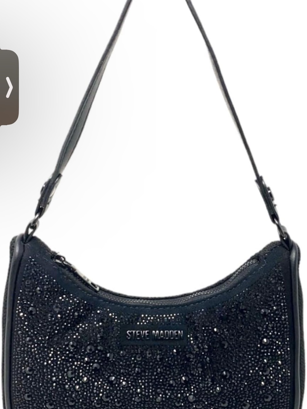 Steve Madden Black Crystal-Embellished Shoulder Bag